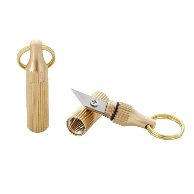 1PCS Mini Brass Capsule Pocket Knife