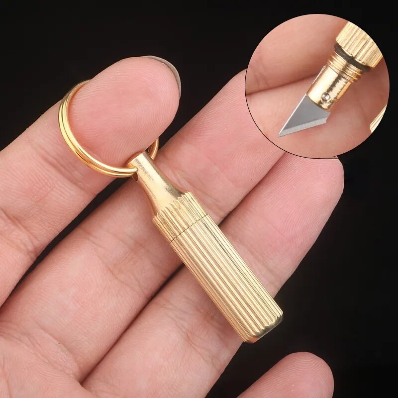 1PCS Mini Brass Capsule Pocket Knife