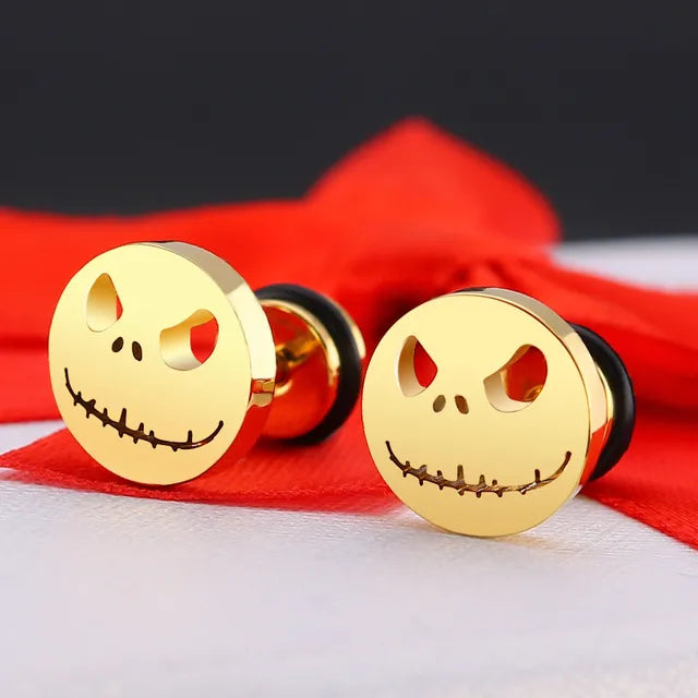 Fashion Titanium Round Cake Stud Earrings