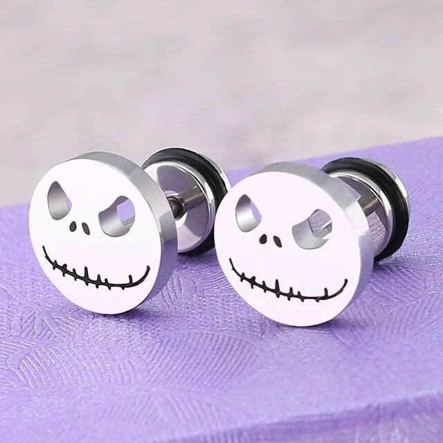 Fashion Titanium Round Cake Stud Earrings