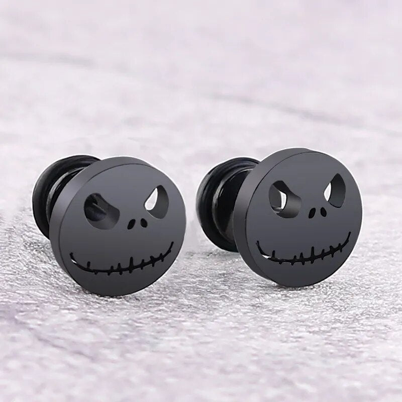 Fashion Titanium Round Cake Stud Earrings