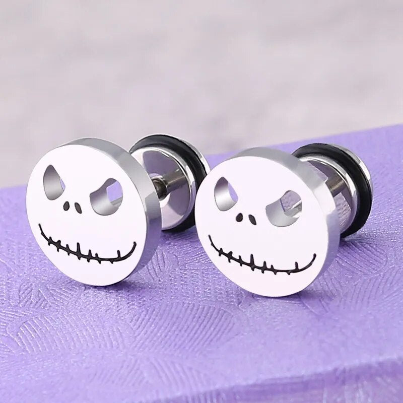Fashion Titanium Round Cake Stud Earrings