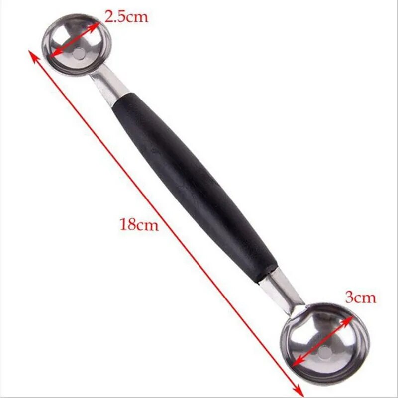Watermelon Melon Ball Fruit & Ice Cream Sorbet Scoop Stainless Steel Double Head