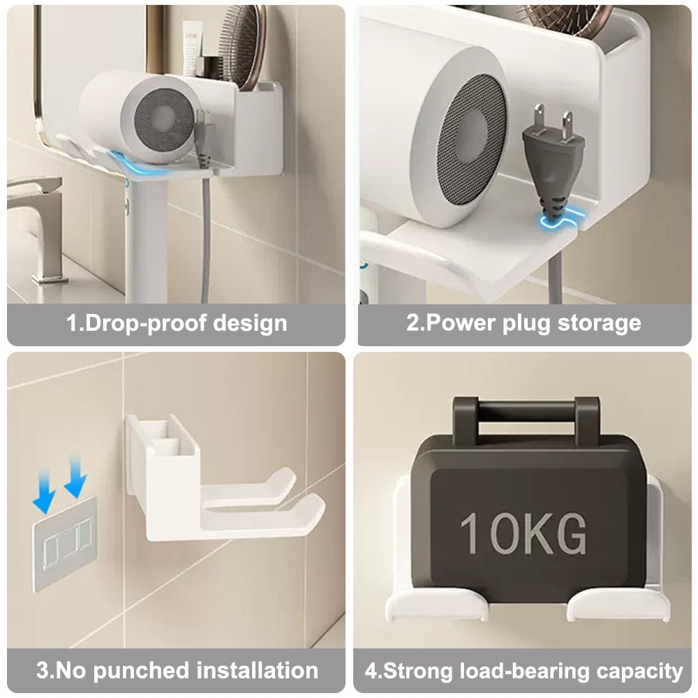 Wall Mounted Hair Dryer Holder