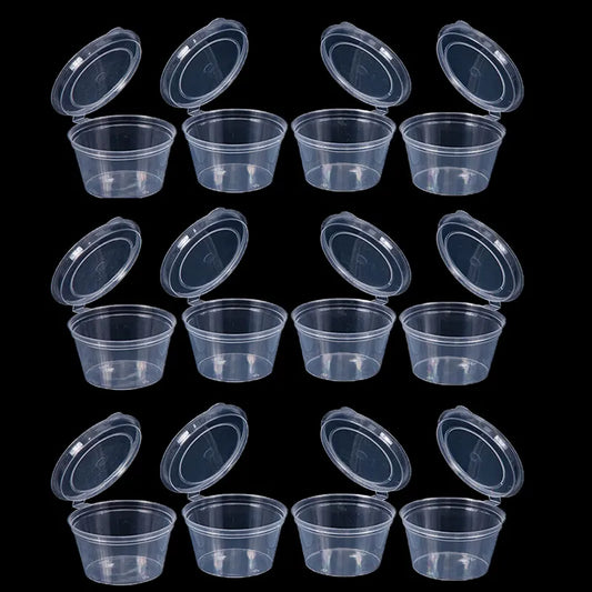 100pcs Disposable Clear Plastic Sauce Pot 20-40ML