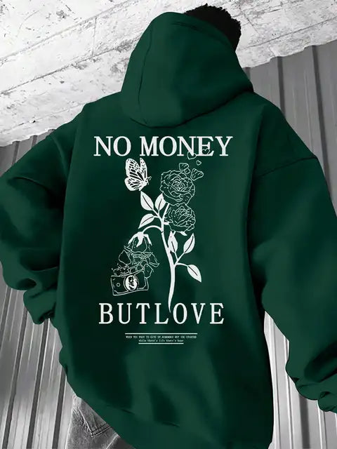 floral letter print hoodie