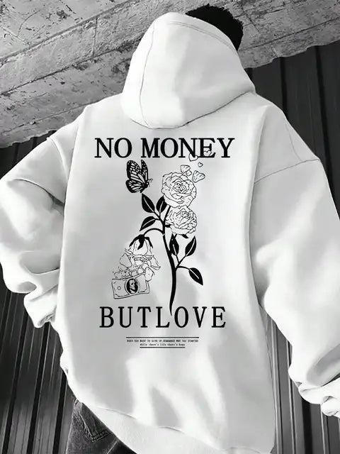 floral letter print hoodie
