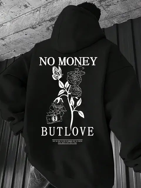 floral letter print hoodie