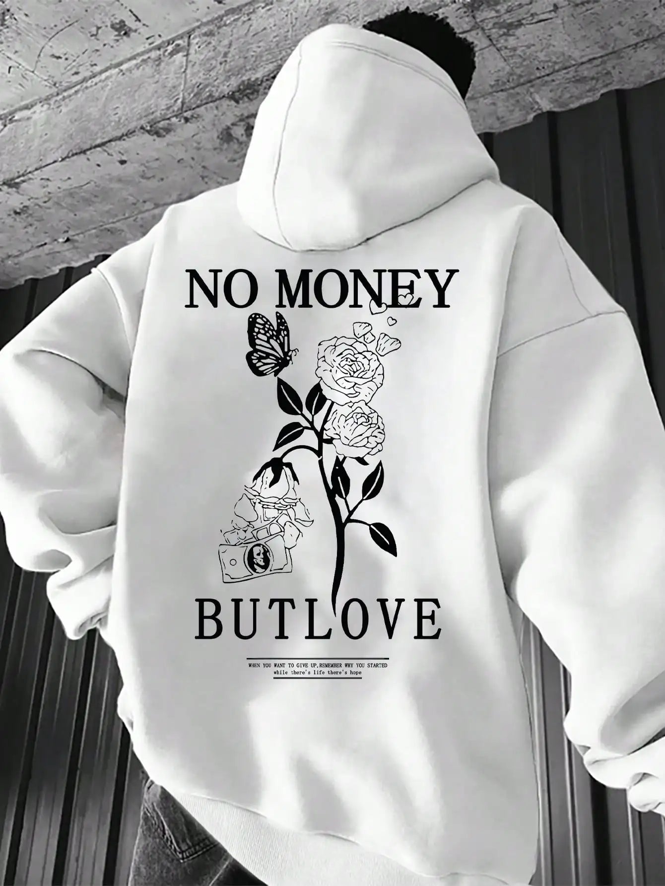 floral letter print hoodie
