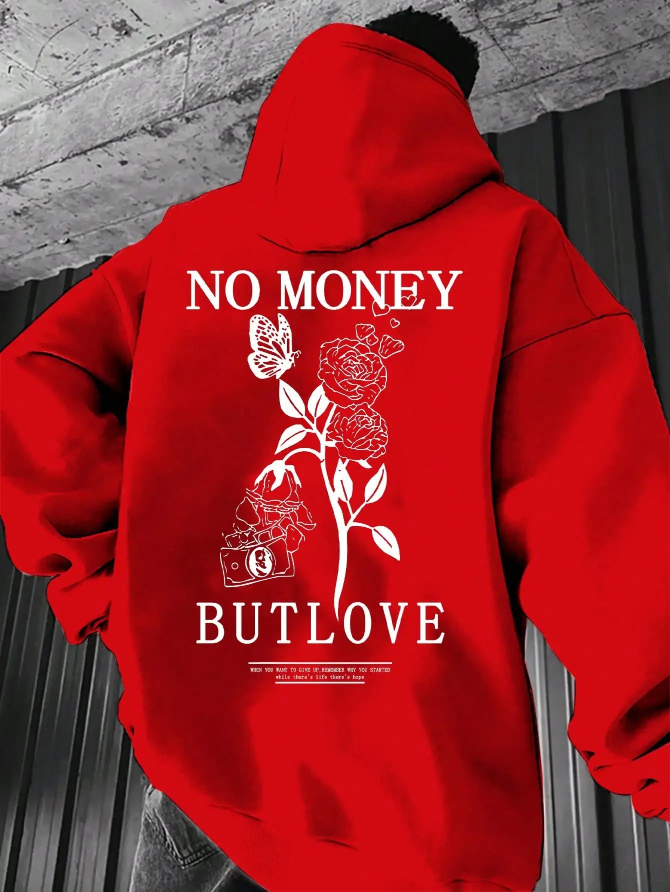 floral letter print hoodie