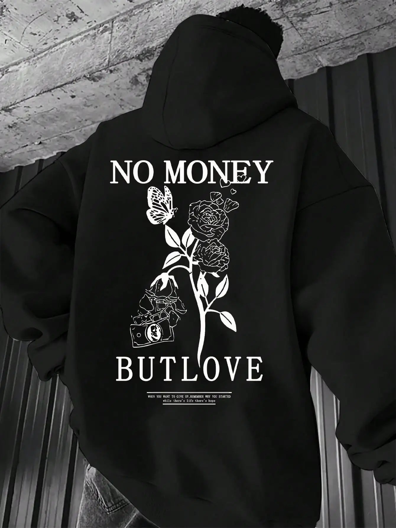 floral letter print hoodie