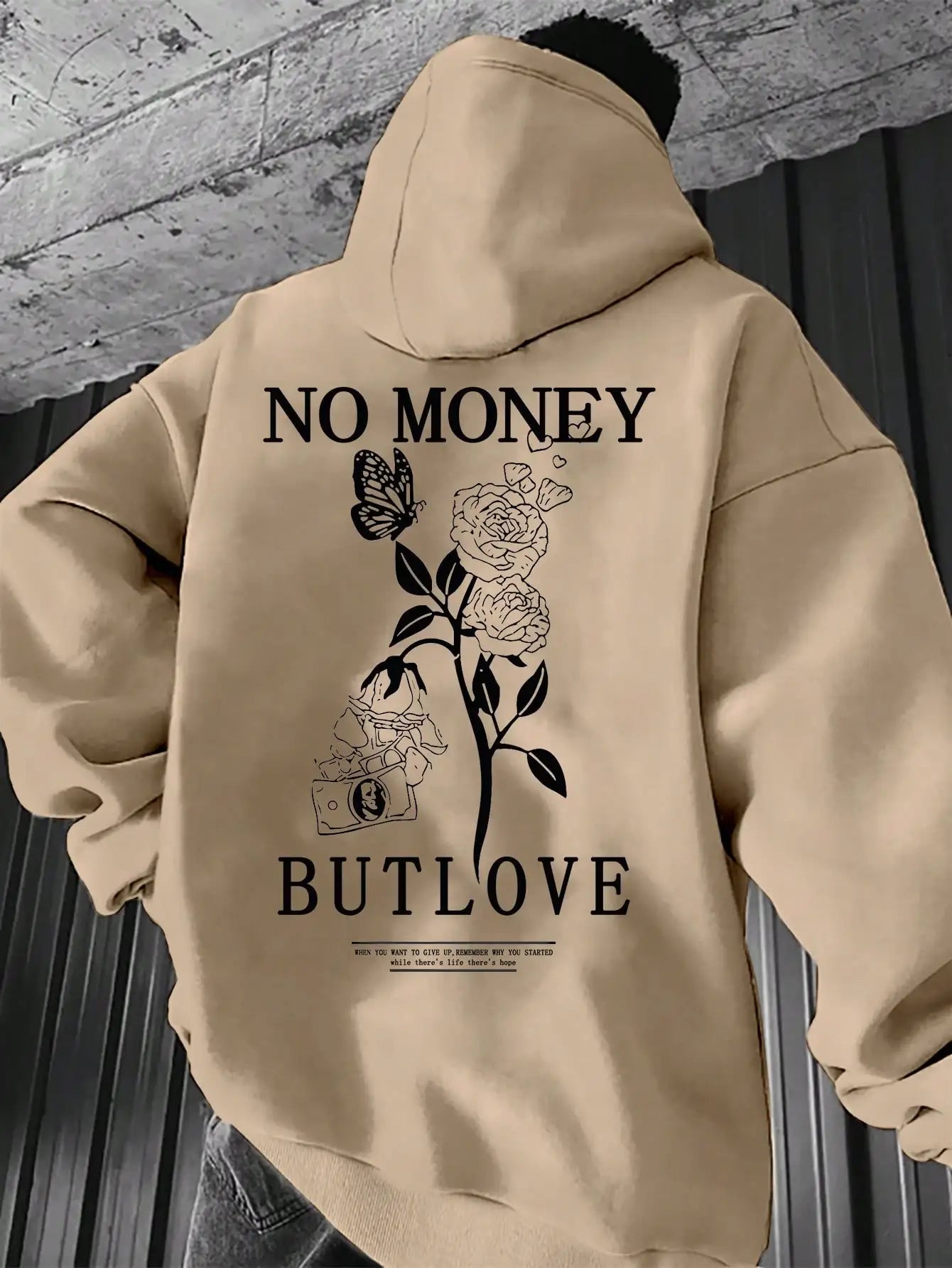 floral letter print hoodie