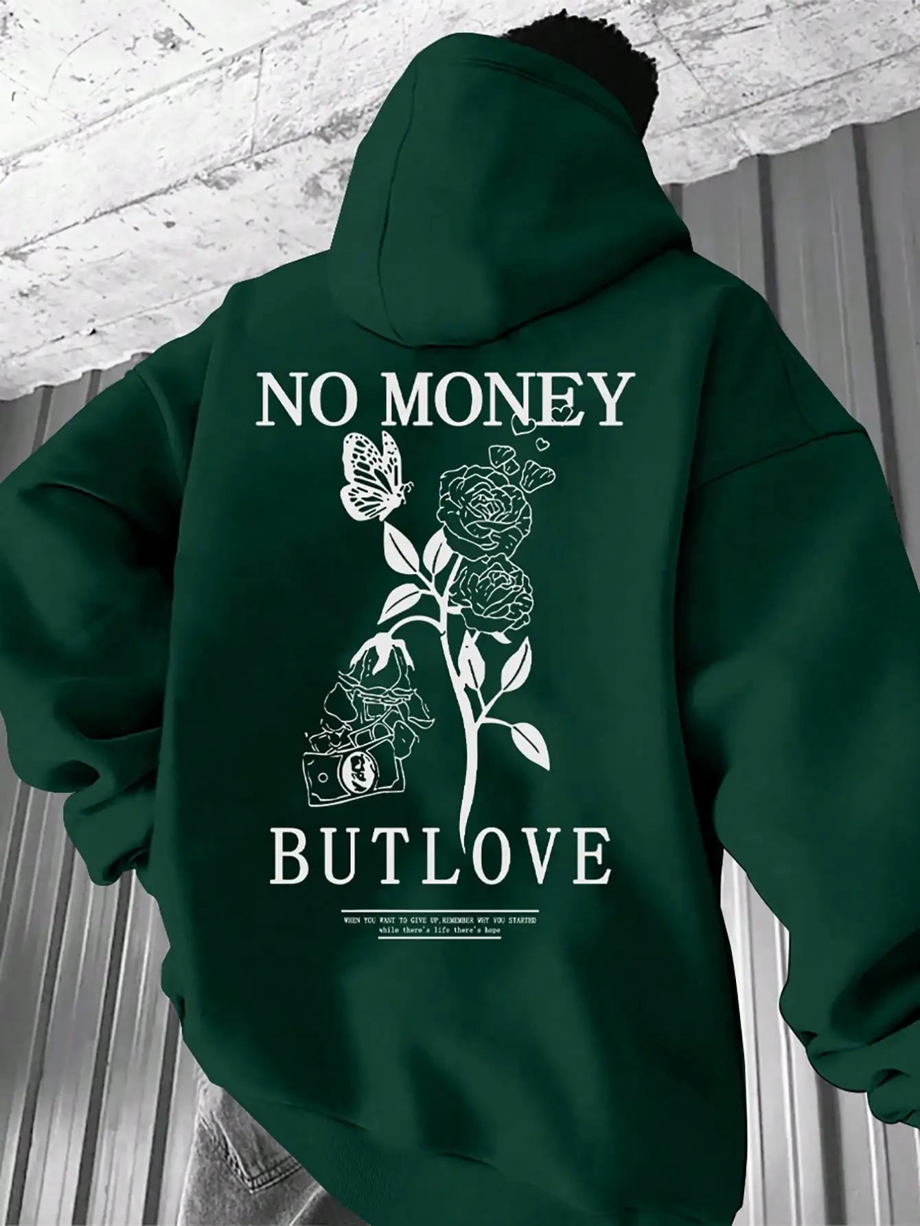 floral letter print hoodie