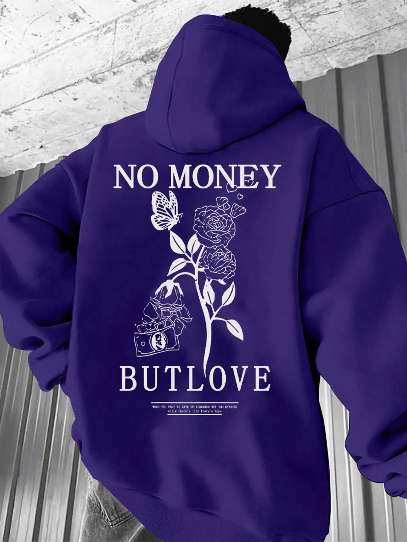 floral letter print hoodie