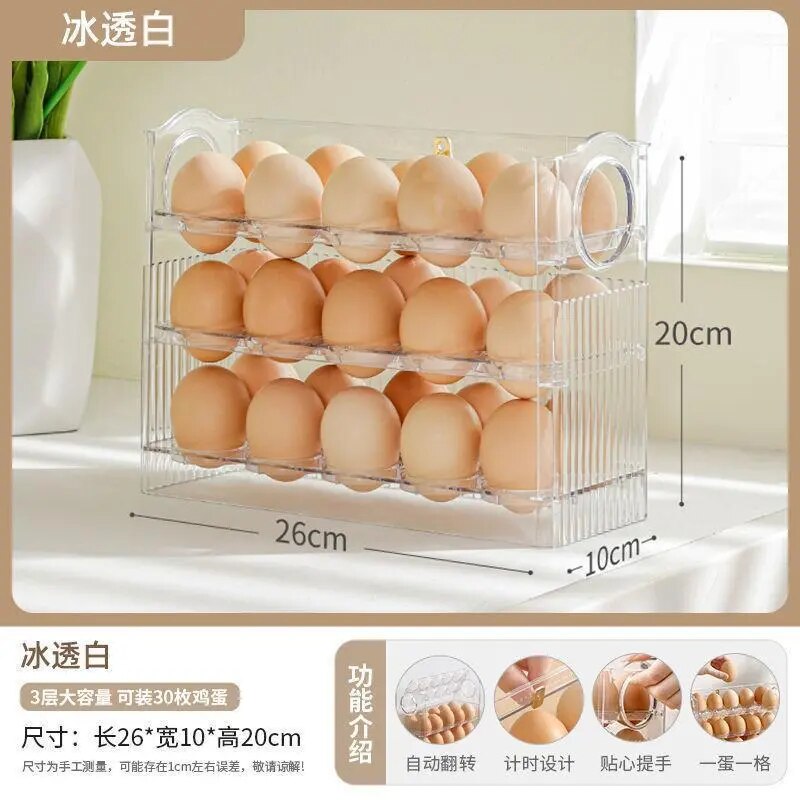 Large Capacity Egg Holder for Refrigerator, Egg Storage Box for Fridge