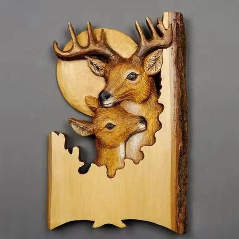 Animal Carving Handcraft Wall Hanging Sculpture