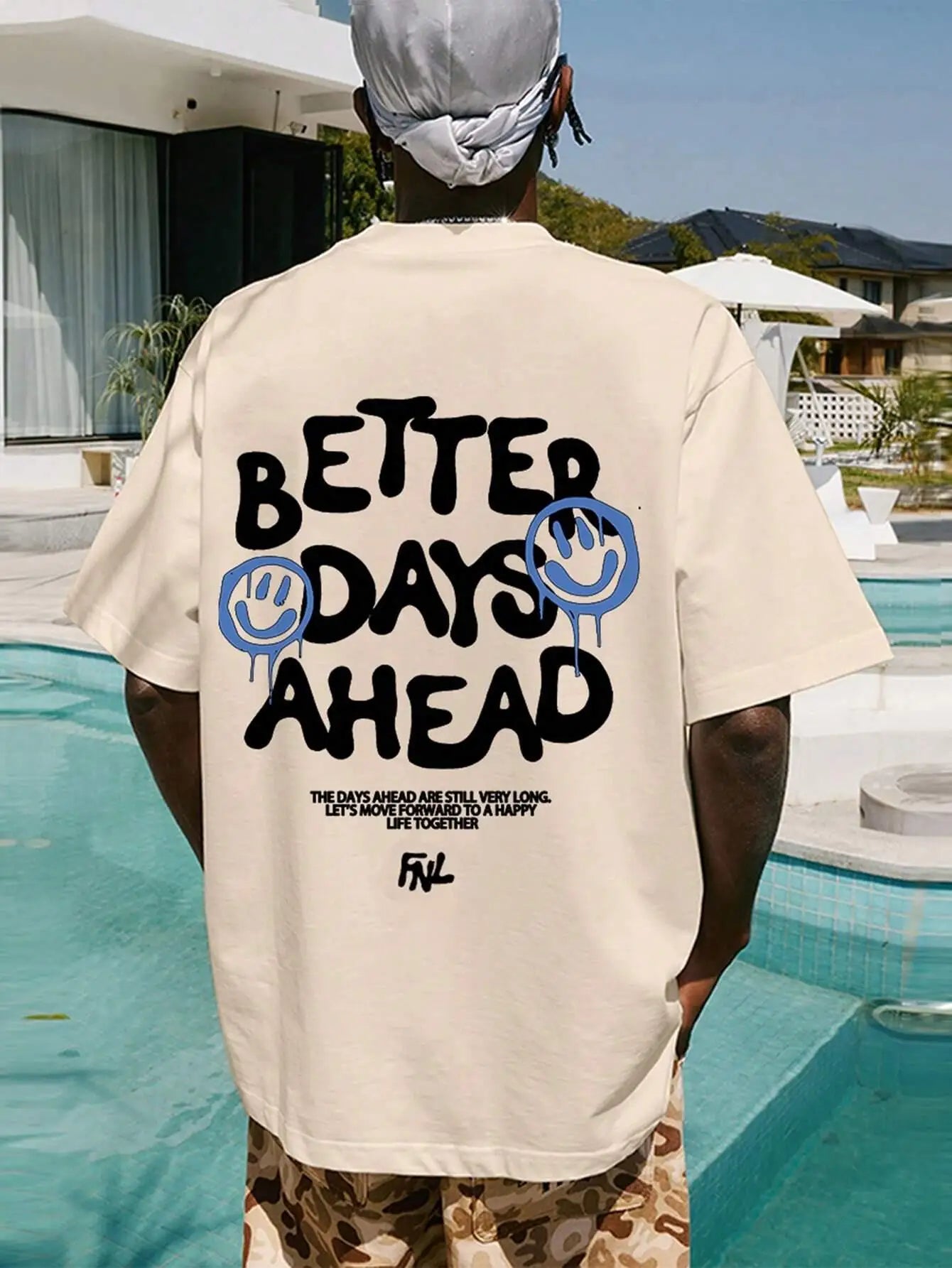 Better Days Ahead Men's O-Neck Casual Oversize T-Shirt