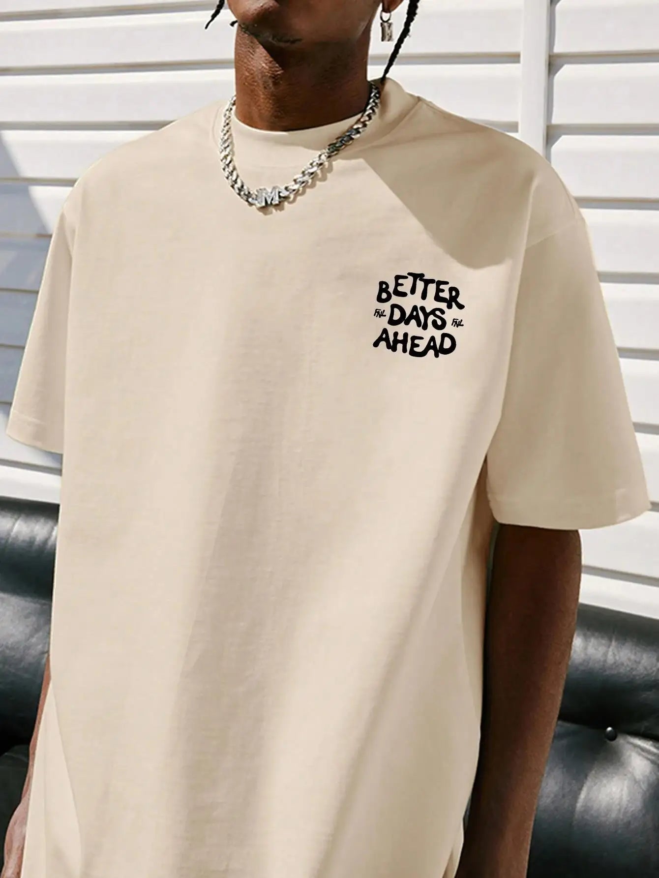 Better Days Ahead Men's O-Neck Casual Oversize T-Shirt