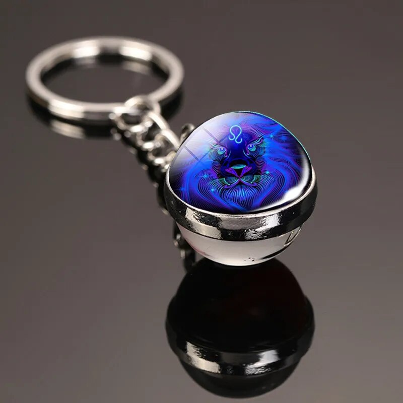 Creative 12 Constellation Glowing Key chain Time Stone