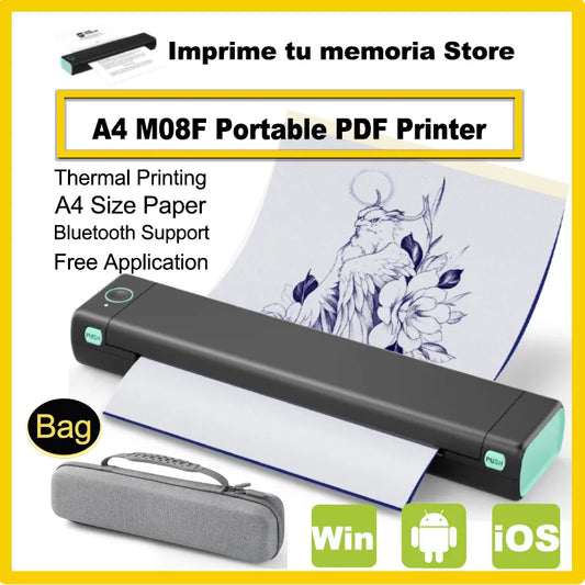 A4 Mini Portable Thermal Printer Supports Thermal Paper