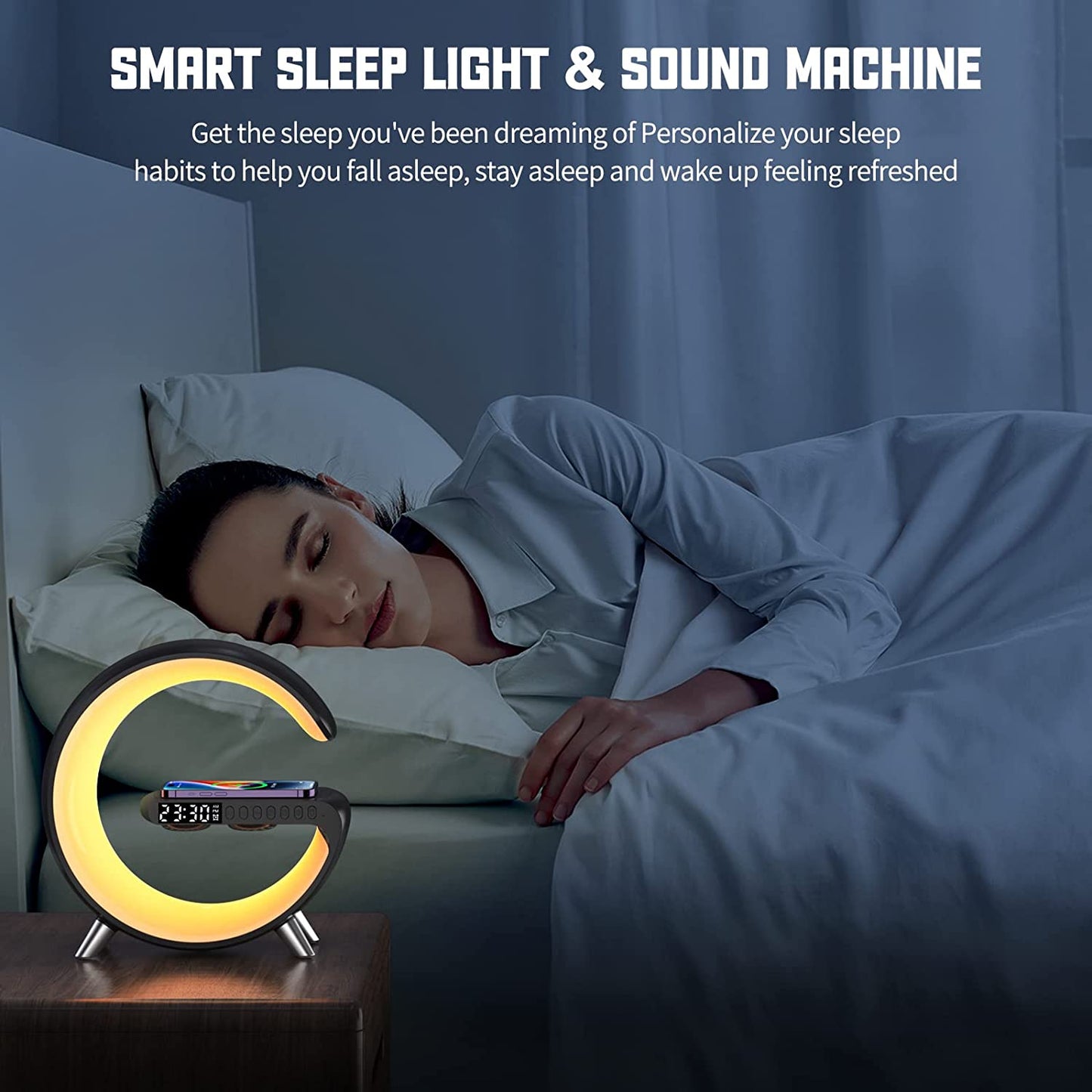 Multifunctional Wireless Charger Alarm Clock Lamp