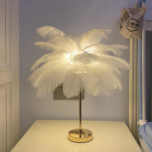 New Touch Control Table Feather Lamp