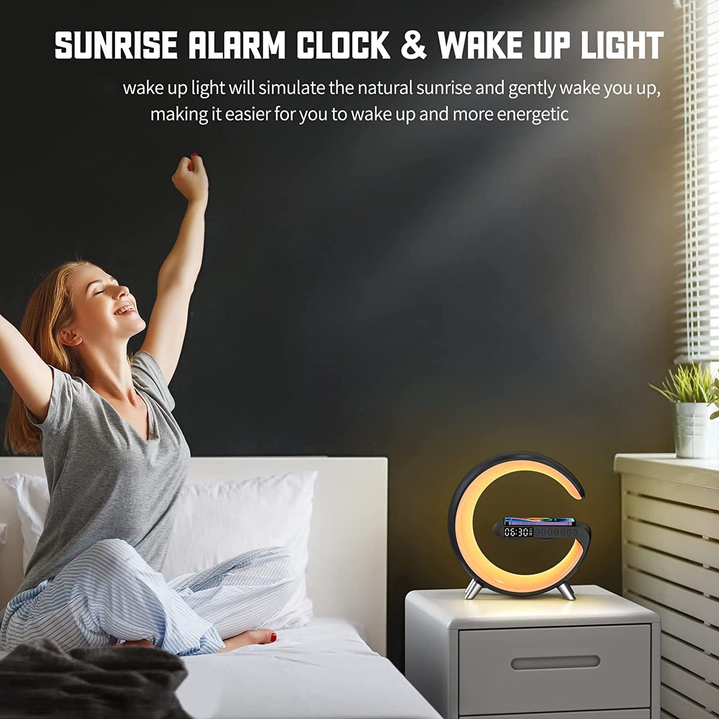 Multifunctional Wireless Charger Alarm Clock Lamp