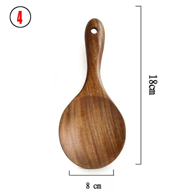 Natural Wooden Utensils Set for Kitchen