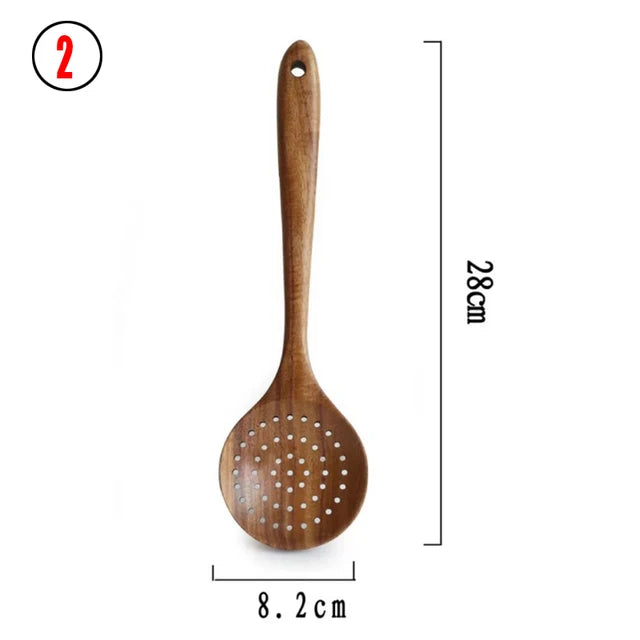 Natural Wooden Utensils Set for Kitchen