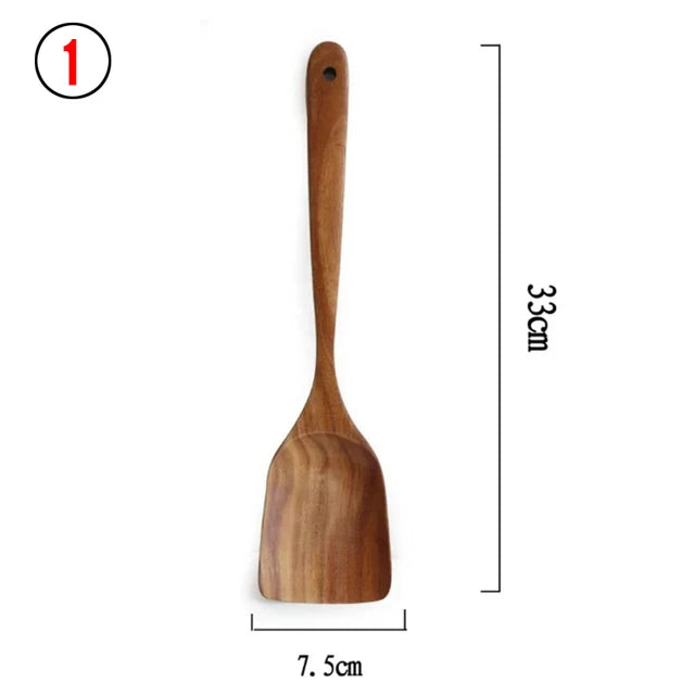 Natural Wooden Utensils Set for Kitchen