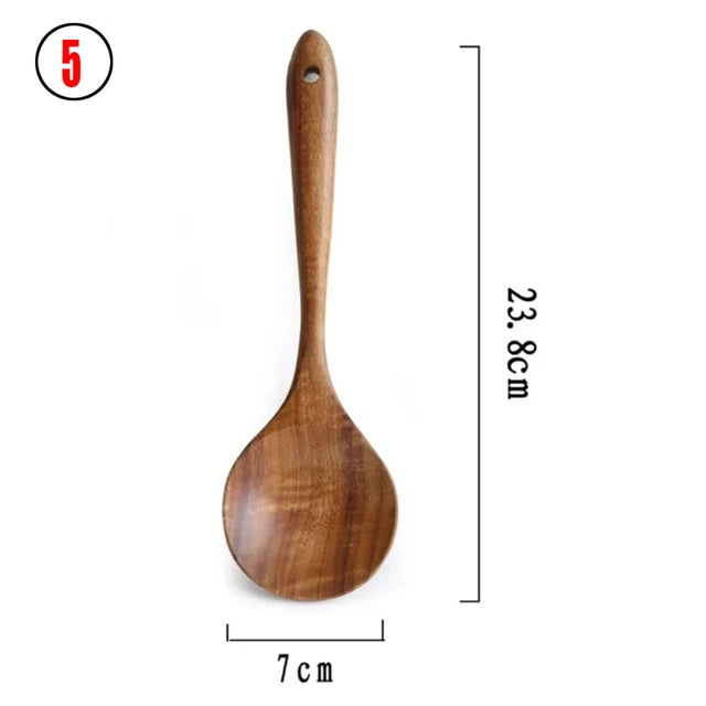 Natural Wooden Utensils Set for Kitchen