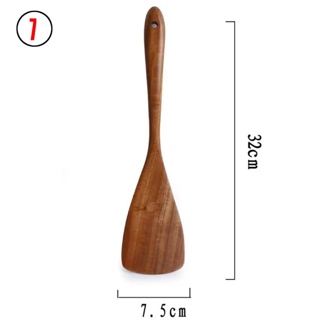 Natural Wooden Utensils Set for Kitchen