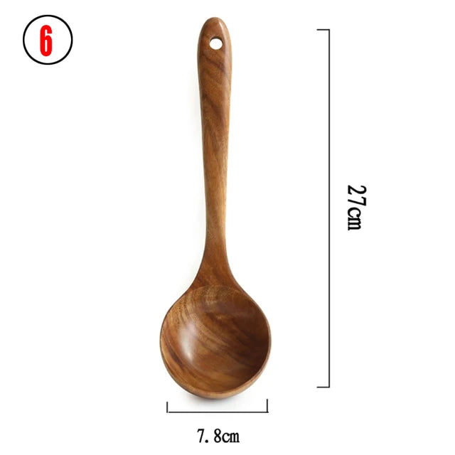 Natural Wooden Utensils Set for Kitchen