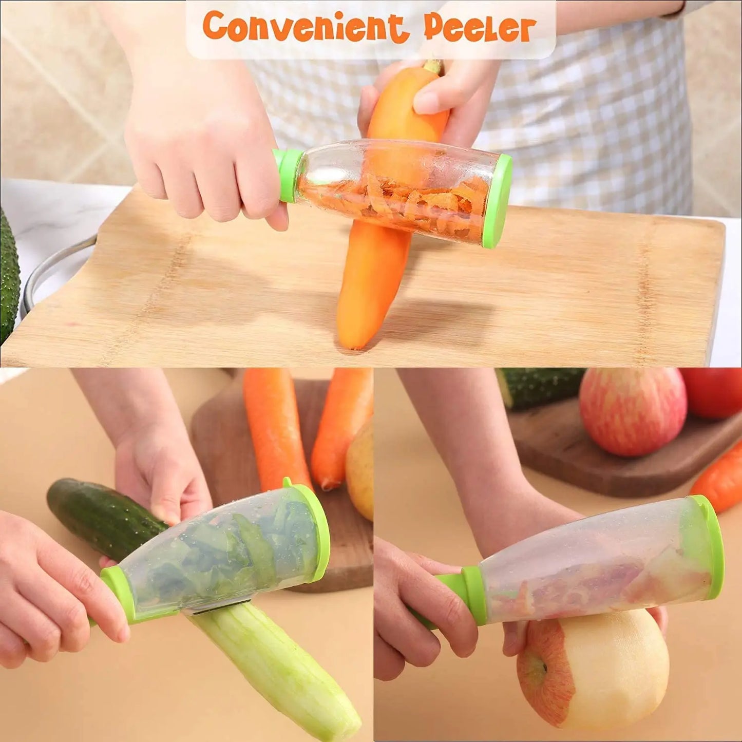 Vegetable Peeler with Container Stainless Steel