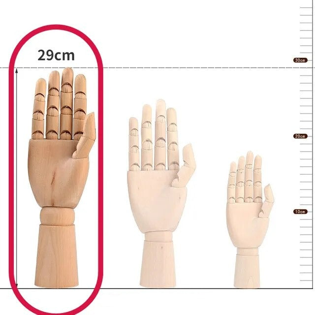 Wooden Hand Figurines Rotatable Joint Hand Model