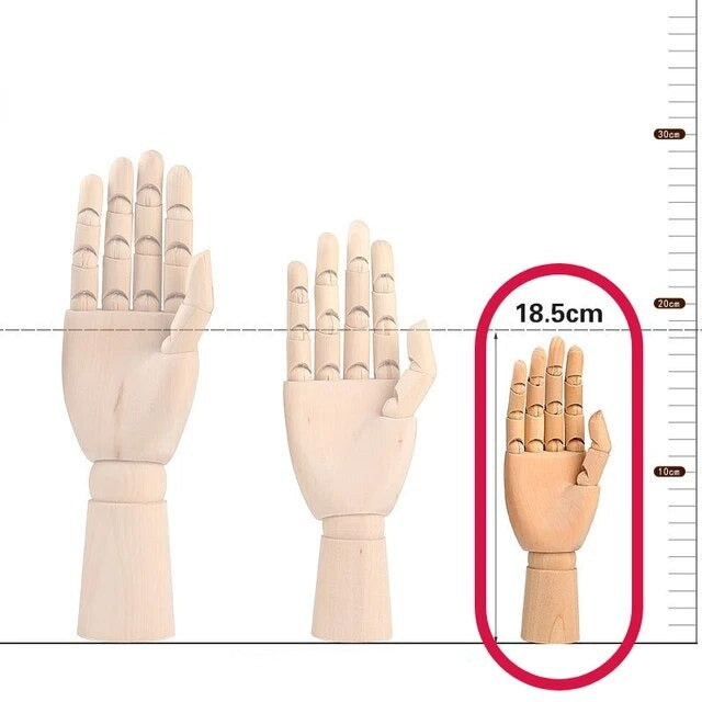 Wooden Hand Figurines Rotatable Joint Hand Model