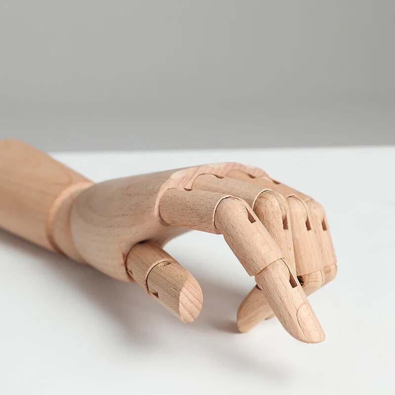 Wooden Hand Figurines Rotatable Joint Hand Model