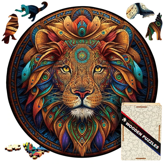 3D Mandala Lion Wooden Jigsaw Puzzles